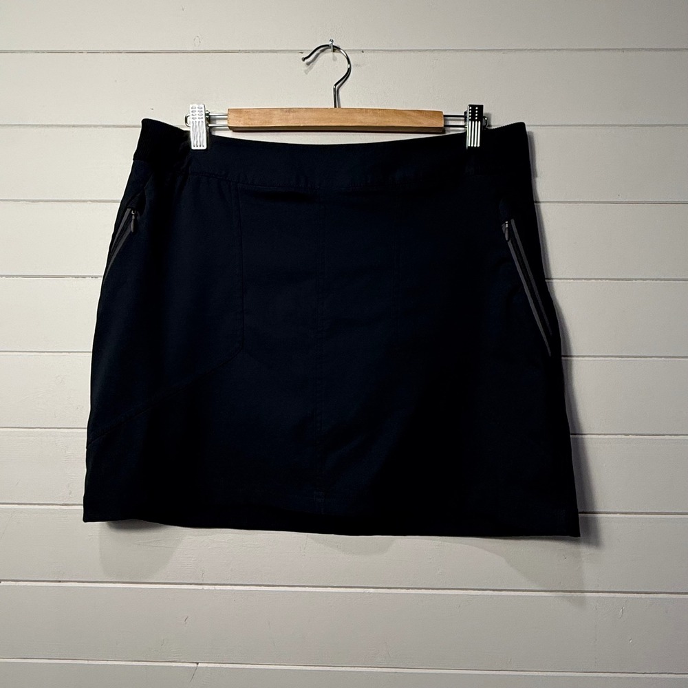 Columbia Anytime Casual Skort Womens L Black Omni-Shield Hiking Athletic Skirt